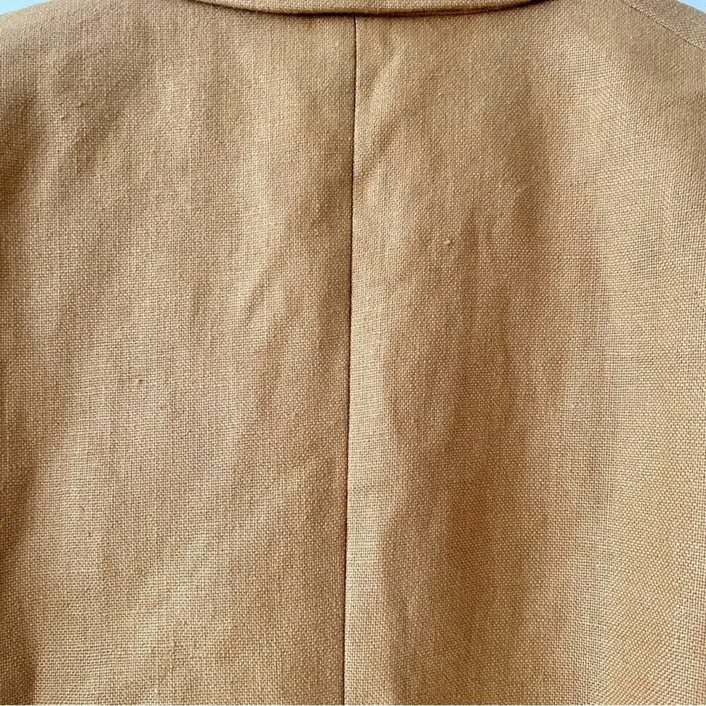 VERONICA BEARD | Milani Cropped Linen Blazer Camel Tan Jacket Size 8 - Picture 11 of 13